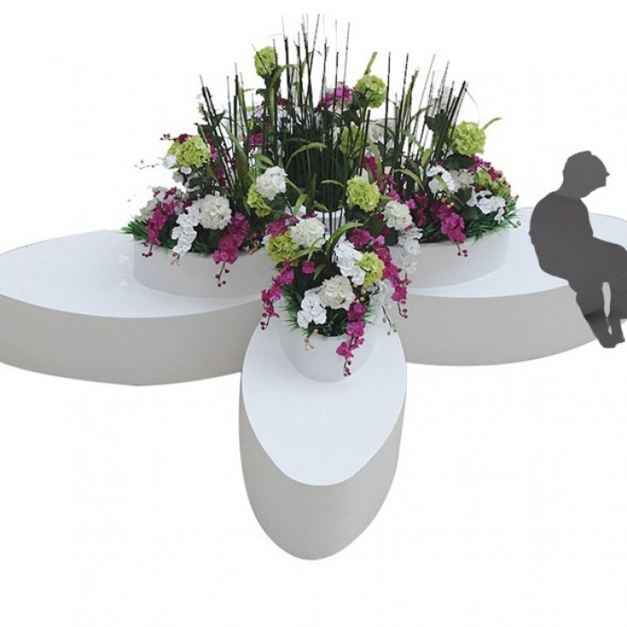 Ghế chờ composite kết hợp bồn hoa GC004