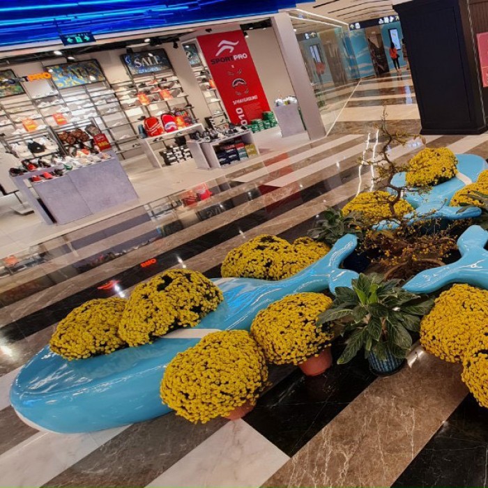 Ghế chờ Composite kết hợp bồn hoa GC013