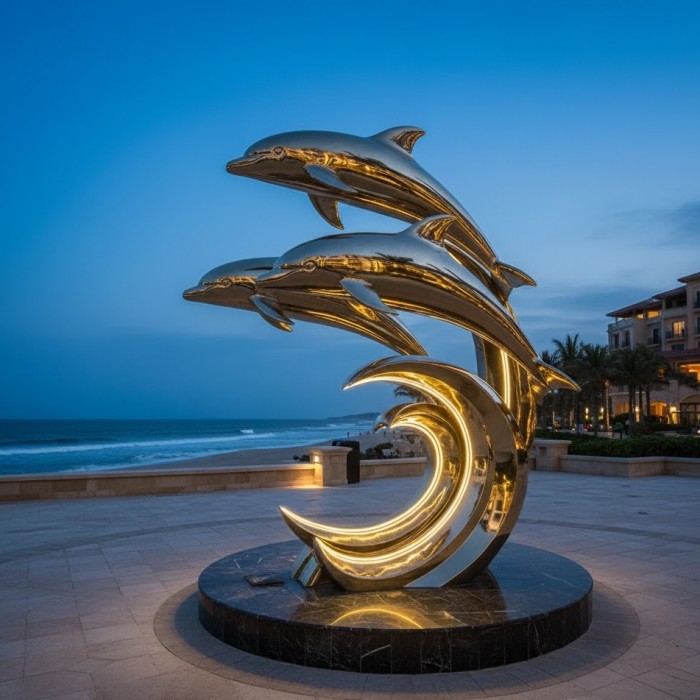 Mô hình biểu tượng artwork Đàn Cá Heo Vờn Sóng