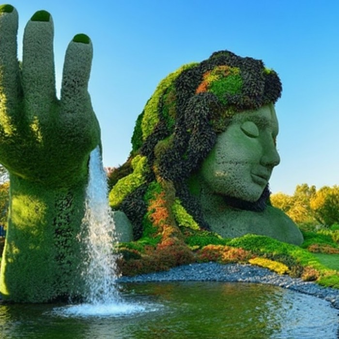 Mô hình tượng đài phun nước độc đáo khổng lồ