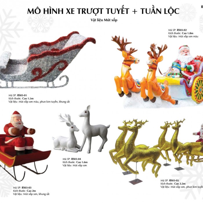 Mô Hình Xe Trượt Tuyết và Tuần Lộc